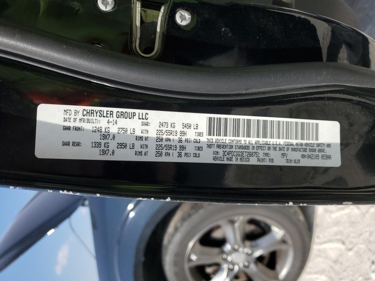 2014 Dodge Journey Crossroad VIN: 3C4PDCGG3ET260751 Lot: 82247965