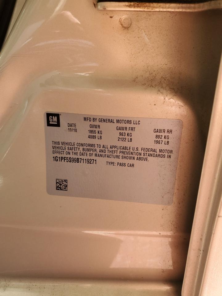 2011 Chevrolet Cruze Lt VIN: 1G1PF5S99B7119271 Lot: 82362605