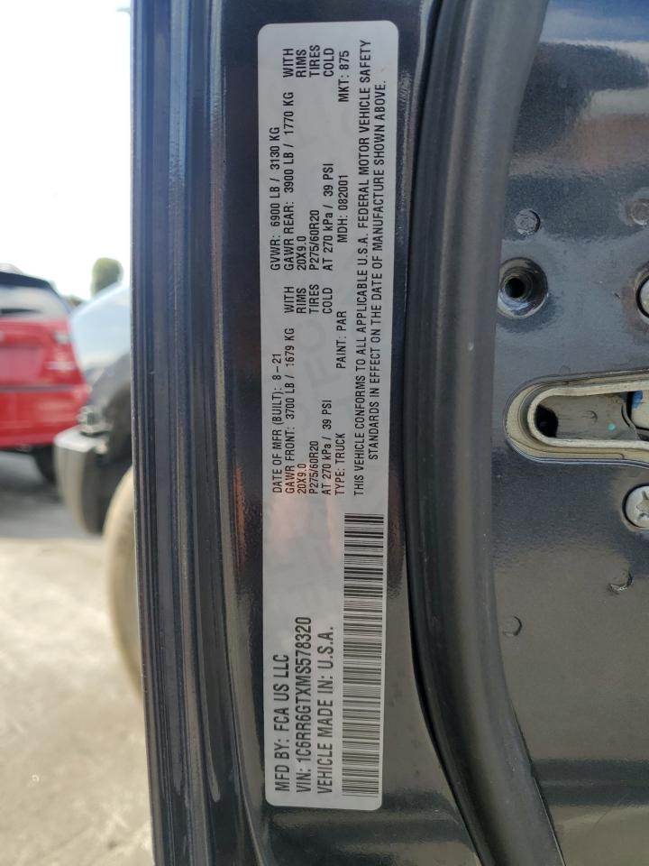 2021 Ram 1500 Classic Slt VIN: 1C6RR6GTXMS578320 Lot: 89903775