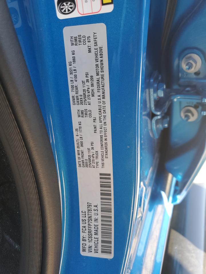 2025 Ram 1500 Big Horn/Lone Star VIN: 1C6SRFFP7SN778797 Lot: 86070765