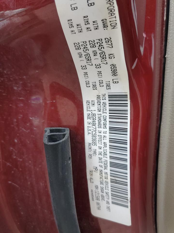 2007 Jeep Grand Cherokee Laredo VIN: 1J8GR48K77C583685 Lot: 86471935