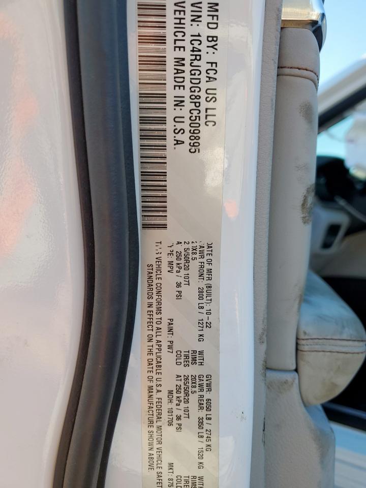 2023 Jeep Grand Cherokee Overland VIN: 1C4RJGDG8PC509895 Lot: 82401655