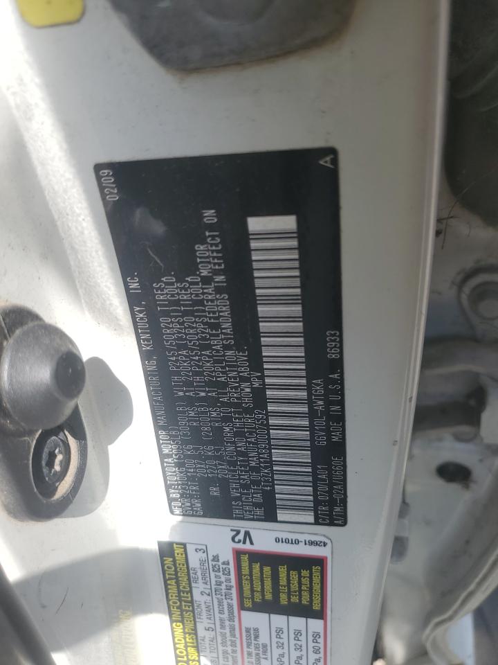 2009 Toyota Venza VIN: 4T3ZK11A89U007592 Lot: 84647165