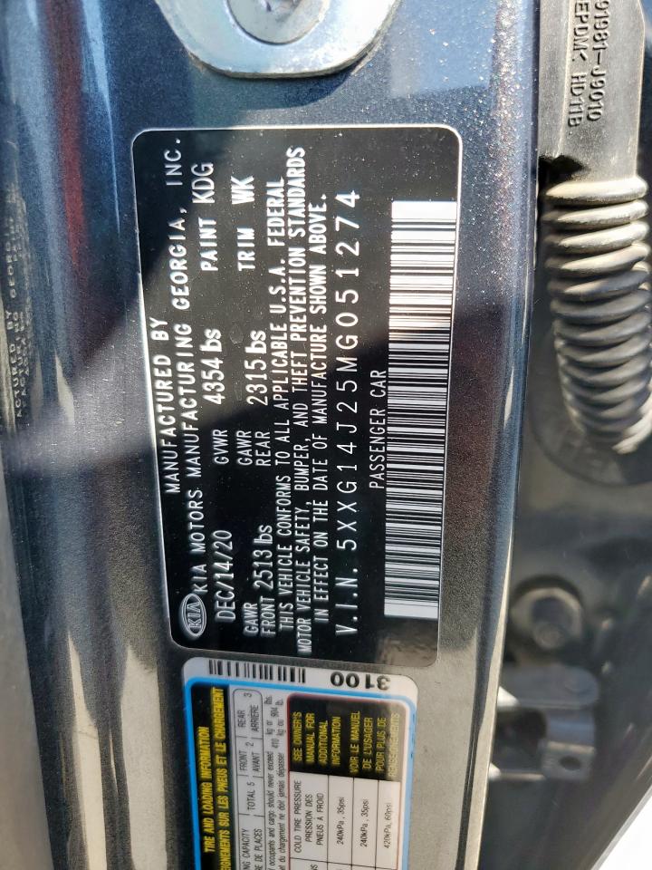 2021 Kia K5 Lxs VIN: 5XXG14J25MG051274 Lot: 81556005