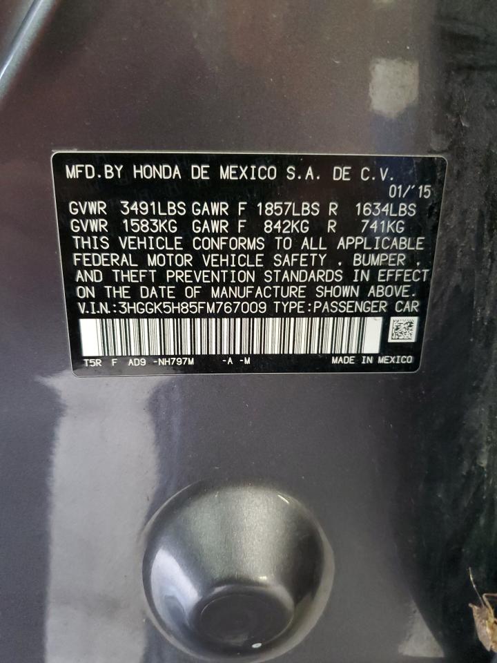 2015 Honda Fit Ex VIN: 3HGGK5H85FM767009 Lot: 85482445