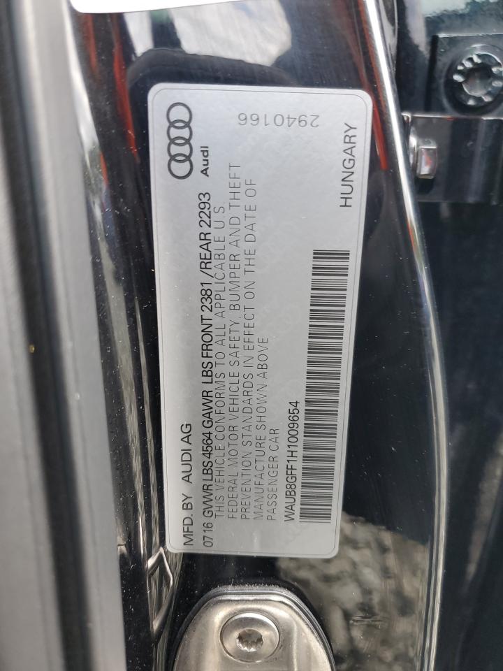 2017 Audi A3 Premium VIN: WAUB8GFF1H1009654 Lot: 85643905