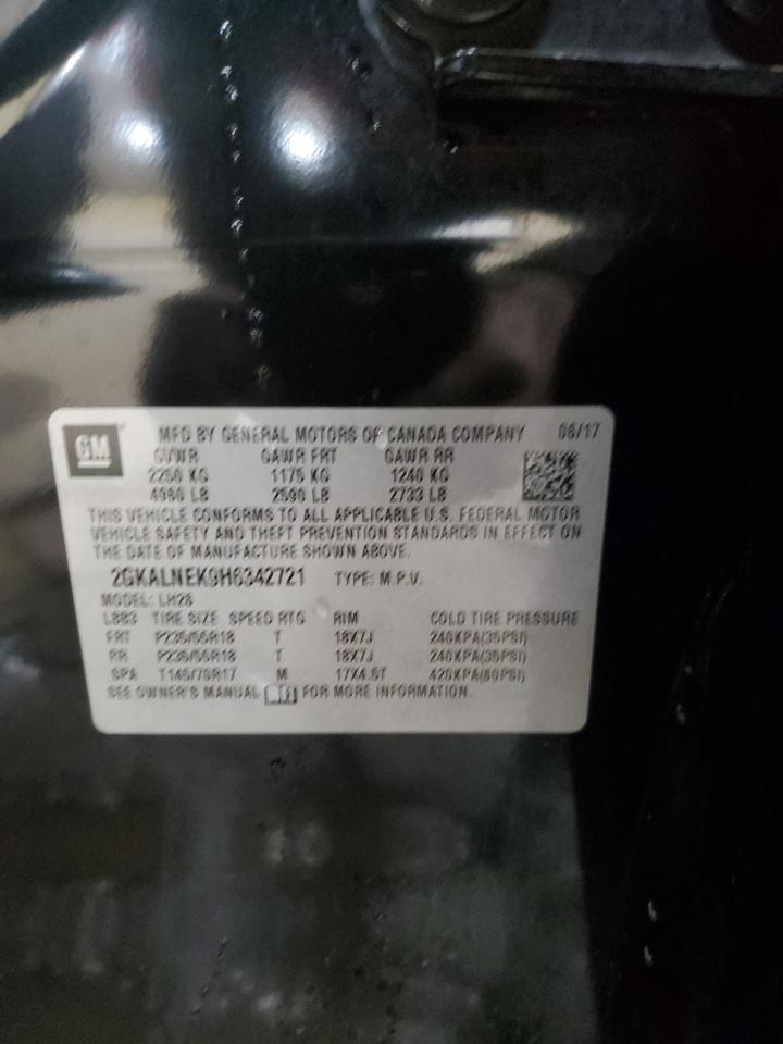 2017 GMC Terrain Sle VIN: 2GKALNEK9H6342721 Lot: 82296595