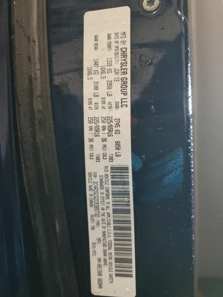 2012 Dodge Grand Caravan Sxt VIN: 2C4RDGCG2CR385732 Lot: 90415585