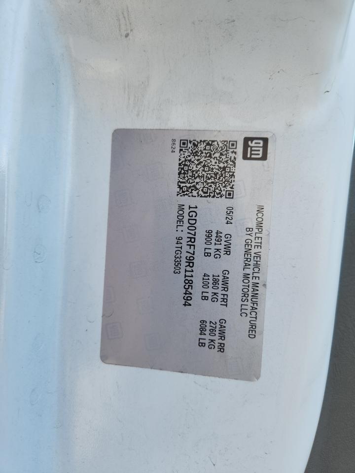 2024 GMC Savana Cutaway G3500 VIN: 1GD07RF79R1185494 Lot: 84536915