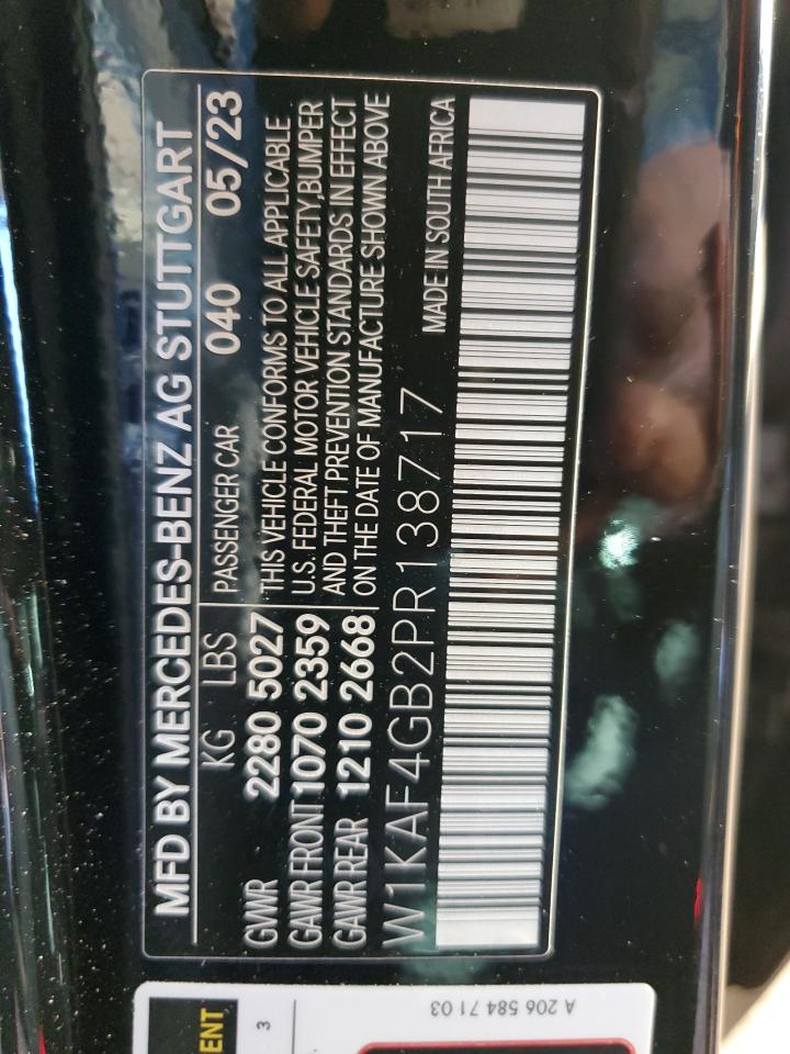 2023 Mercedes-Benz C 300 VIN: W1KAF4GB2PR138717 Lot: 86705315