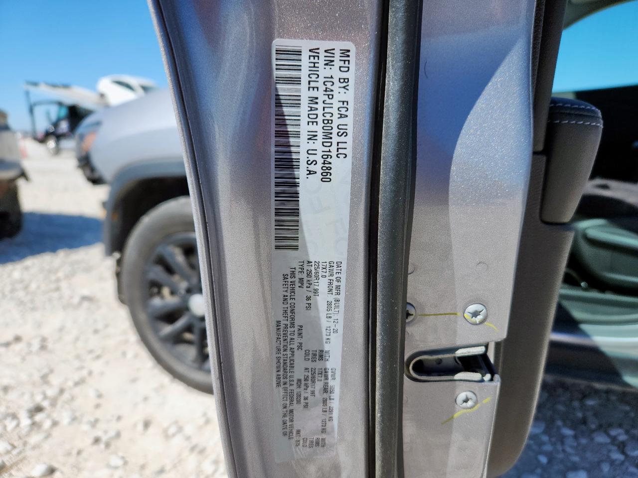 2021 Jeep Cherokee Latitude VIN: 1C4PJLCB0MD164860 Lot: 89669035