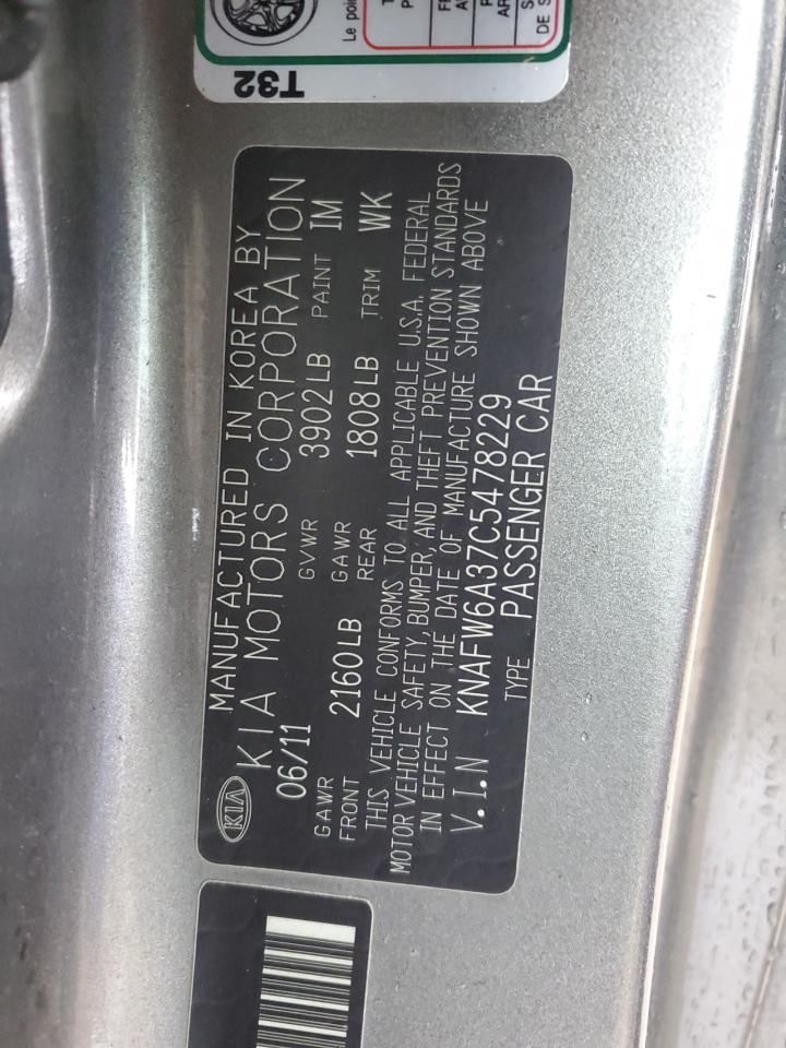 2012 Kia Forte Sx VIN: KNAFW6A37C5478229 Lot: 90375845