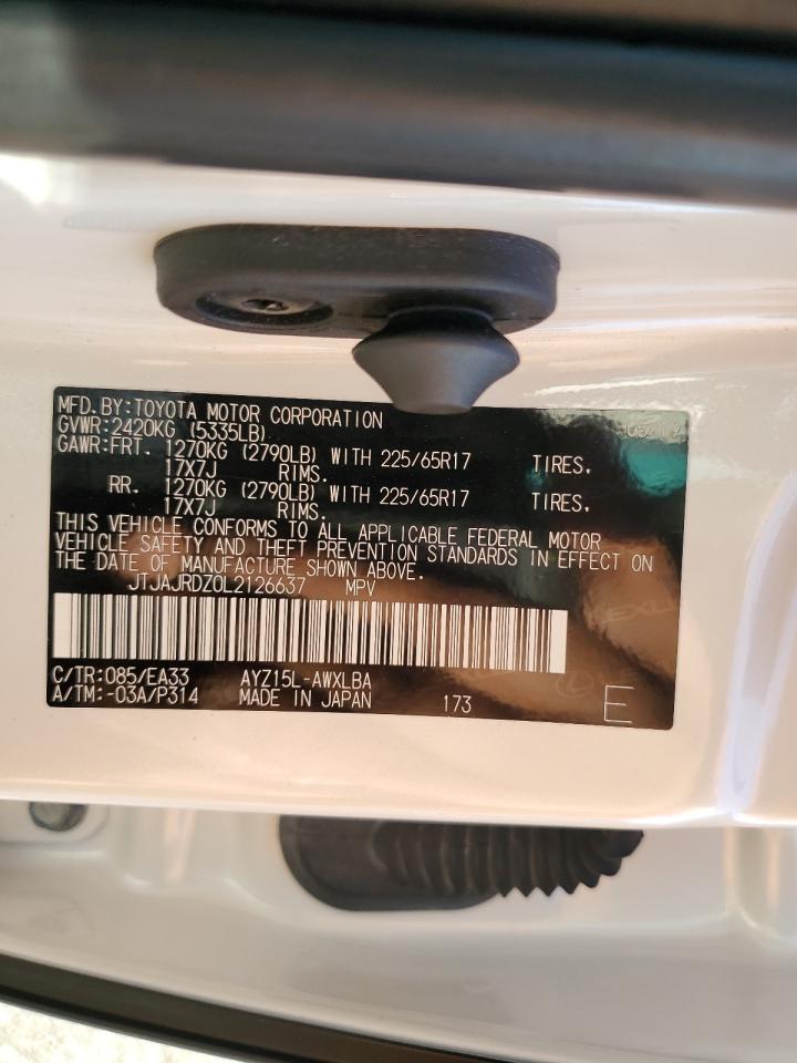 2020 Lexus Nx 300H Base VIN: JTJAJRDZ0L2126637 Lot: 85562155