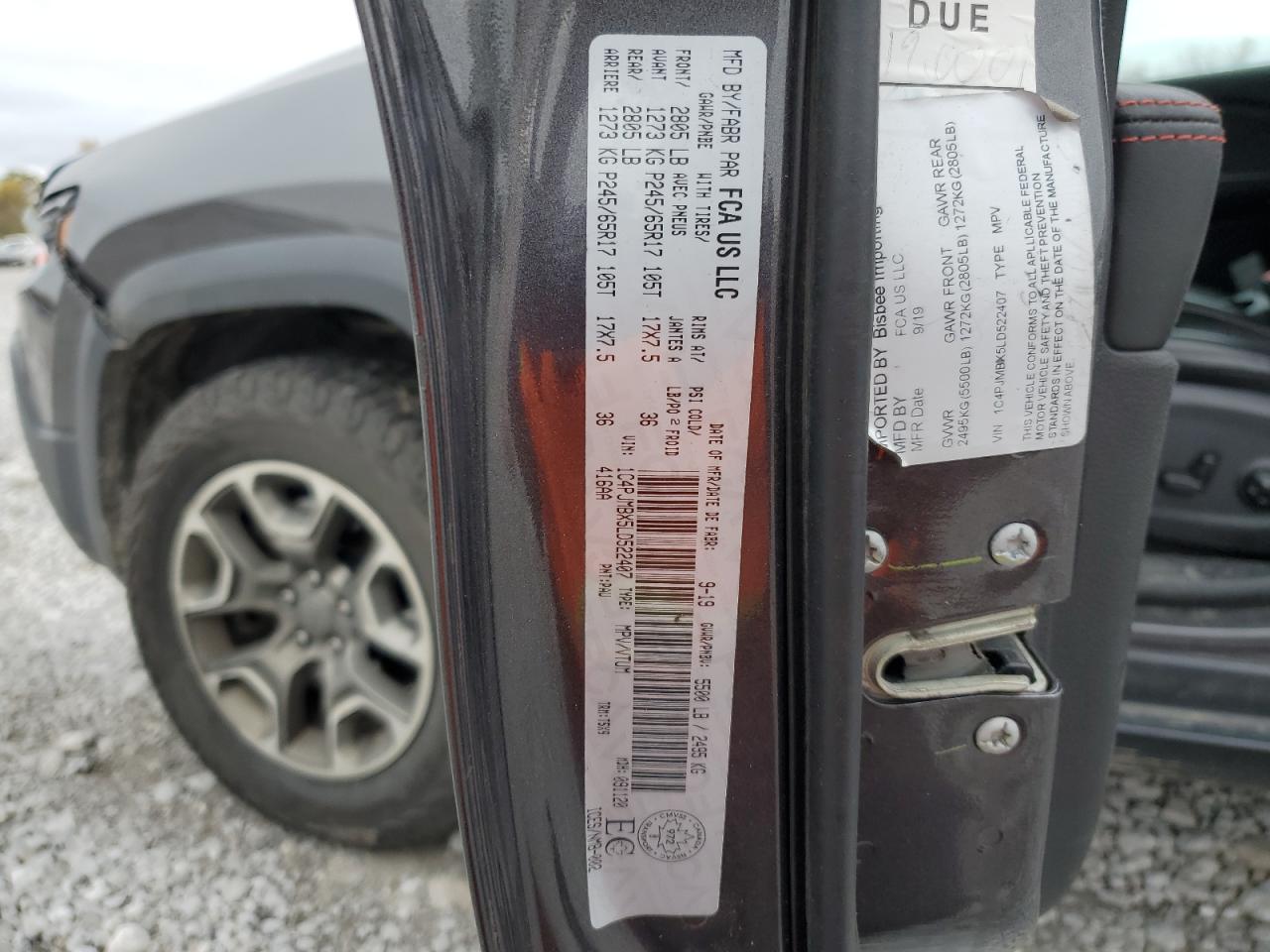 2020 Jeep Cherokee Trailhawk VIN: 1C4PJMBX5LD522407 Lot: 89629945