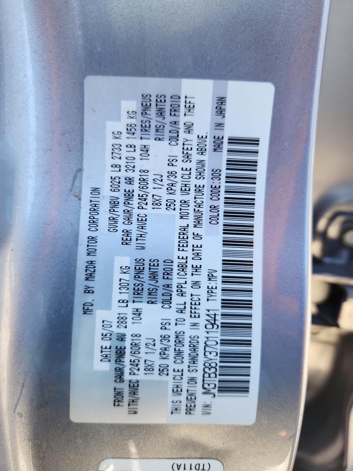 2007 Mazda Cx-9 VIN: JM3TB38Y370119441 Lot: 90500995