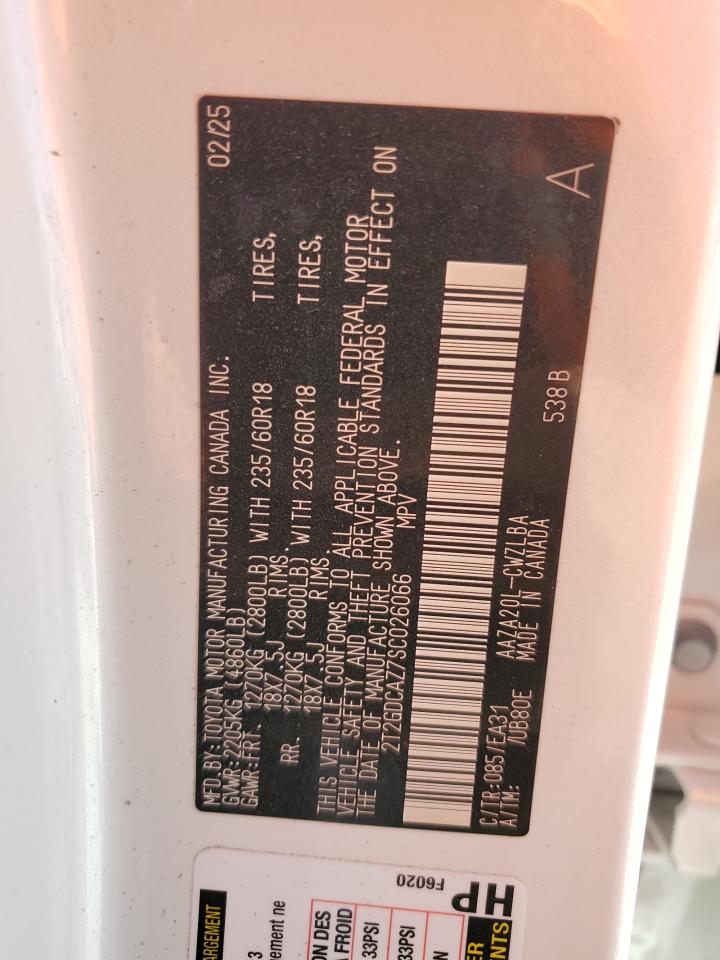 2025 Lexus Nx 250 Premium VIN: 2T2GDCAZ7SC026066 Lot: 89886695