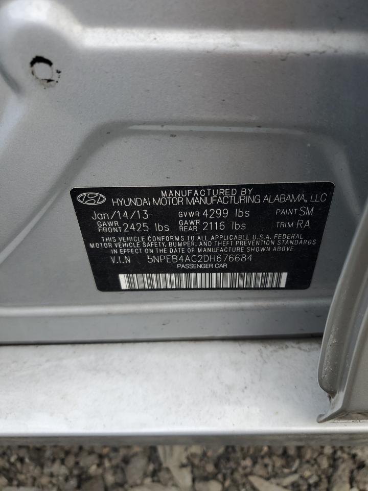 2013 Hyundai Sonata Gls VIN: 5NPEB4AC2DH676684 Lot: 82045285