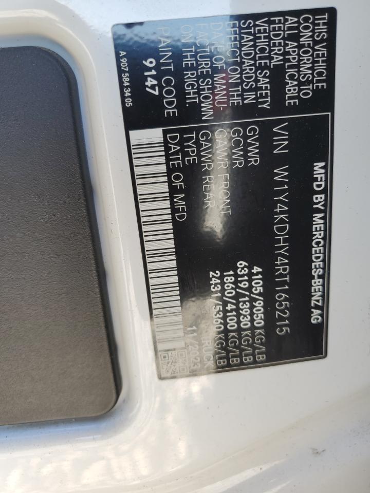 2024 Mercedes-Benz Sprinter 2500 VIN: W1Y4KDHY4RT165215 Lot: 85895495