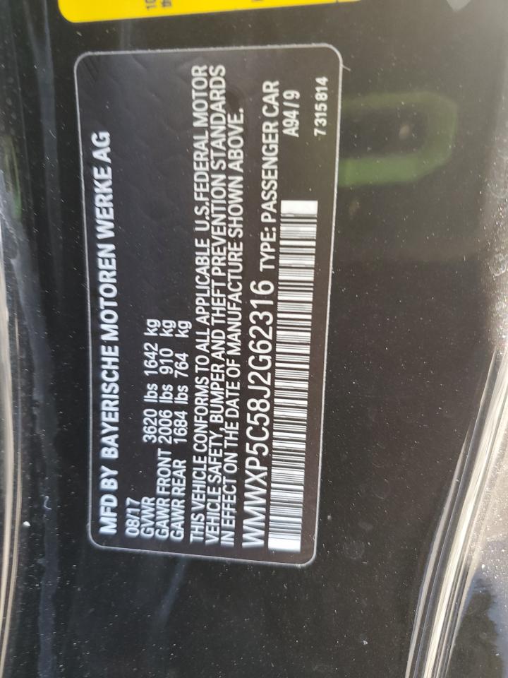 2018 Mini Cooper VIN: WMWXP5C58J2G62316 Lot: 89538315