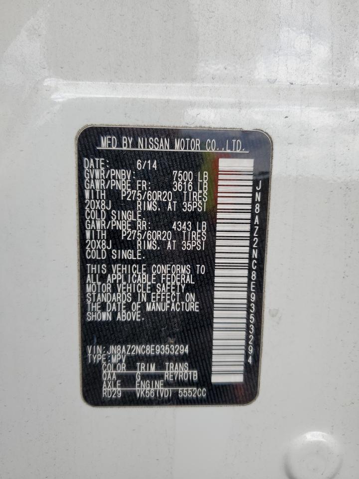 2014 Infiniti Qx80 VIN: JN8AZ2NC8E9353294 Lot: 82457835