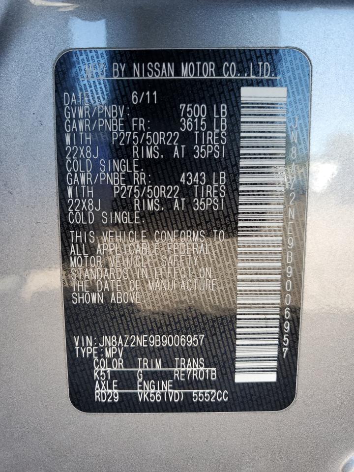 2011 Infiniti Qx56 VIN: JN8AZ2NE9B9006957 Lot: 82291895