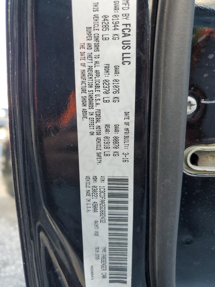 2016 Dodge Dart Se VIN: 1C3CDFAA2GD682432 Lot: 85265335