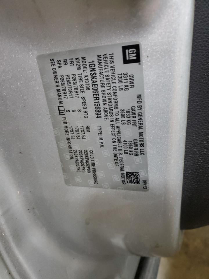 2014 Chevrolet Tahoe K1500 Ls VIN: 1GNSKAE06ER156894 Lot: 85503935