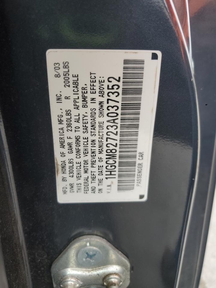 2003 Honda Accord Ex VIN: 1HGCM82723A037352 Lot: 81829745