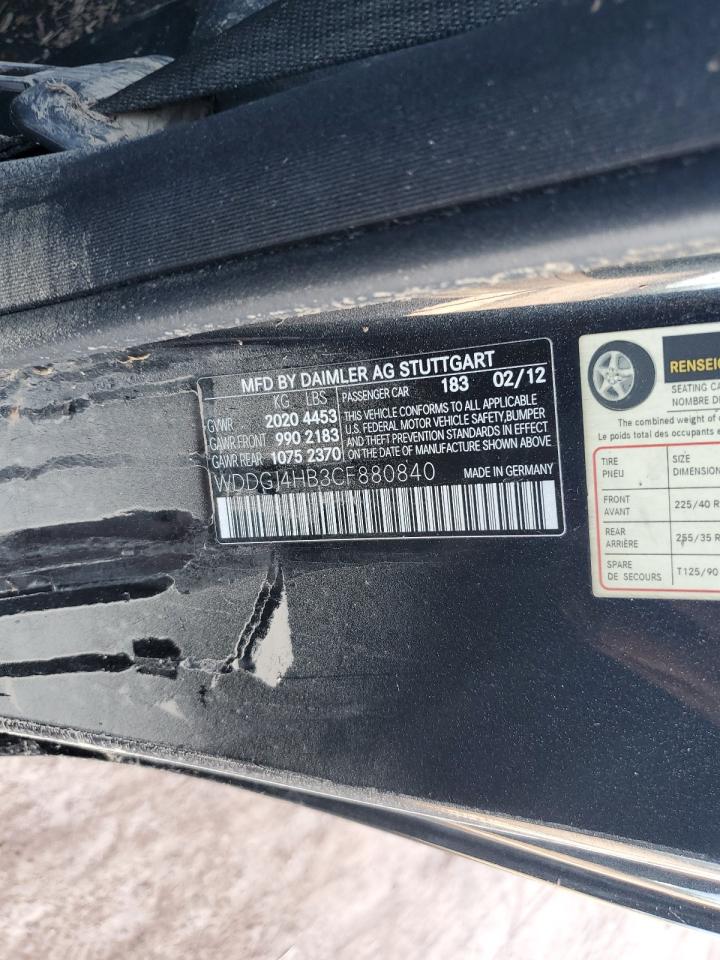 2012 Mercedes-Benz C 250 VIN: WDDGJ4HB3CF880840 Lot: 82006585