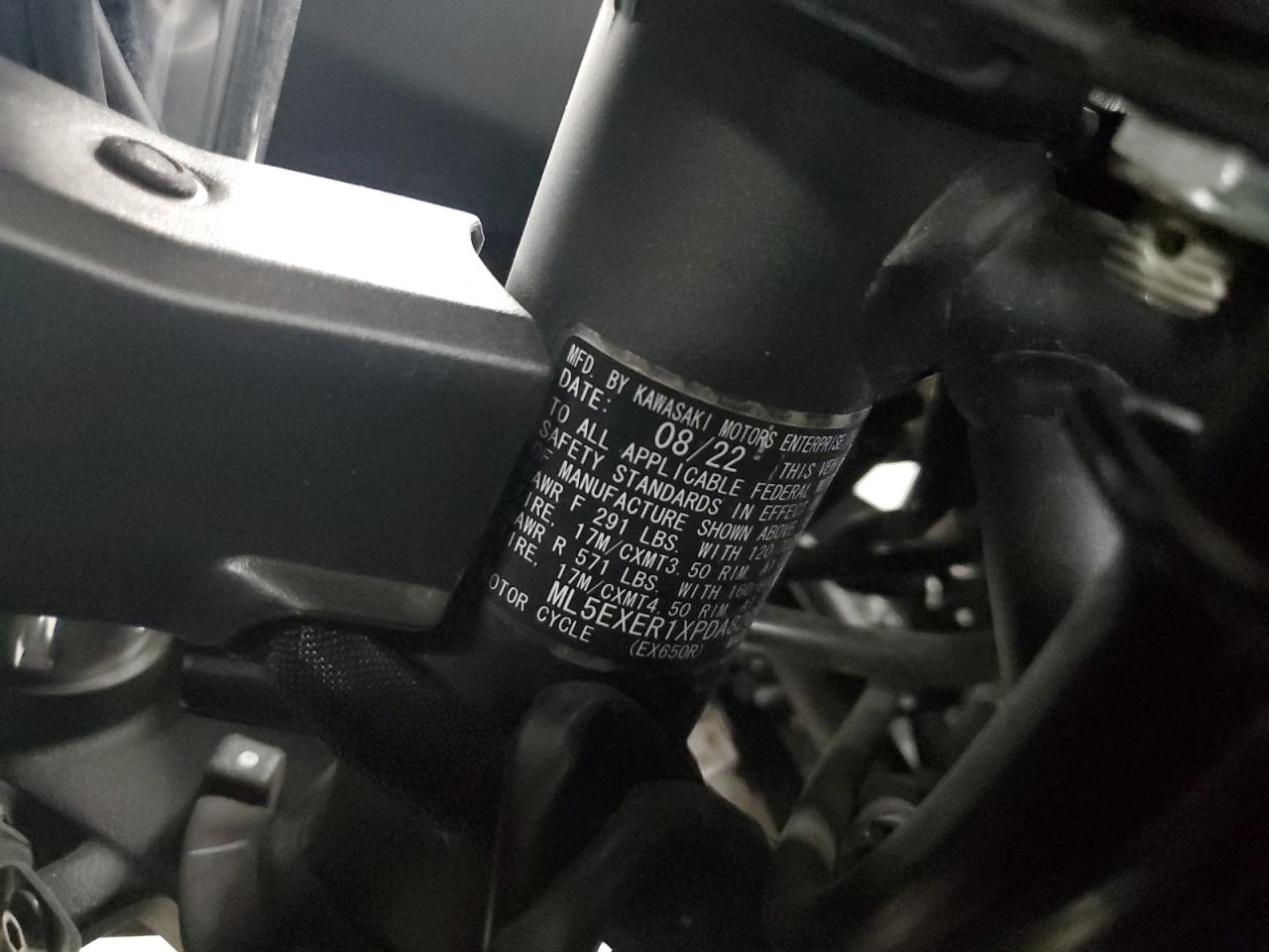 2023 Kawasaki Ex650 R VIN: ML5EXER1XPDA82099 Lot: 82258505