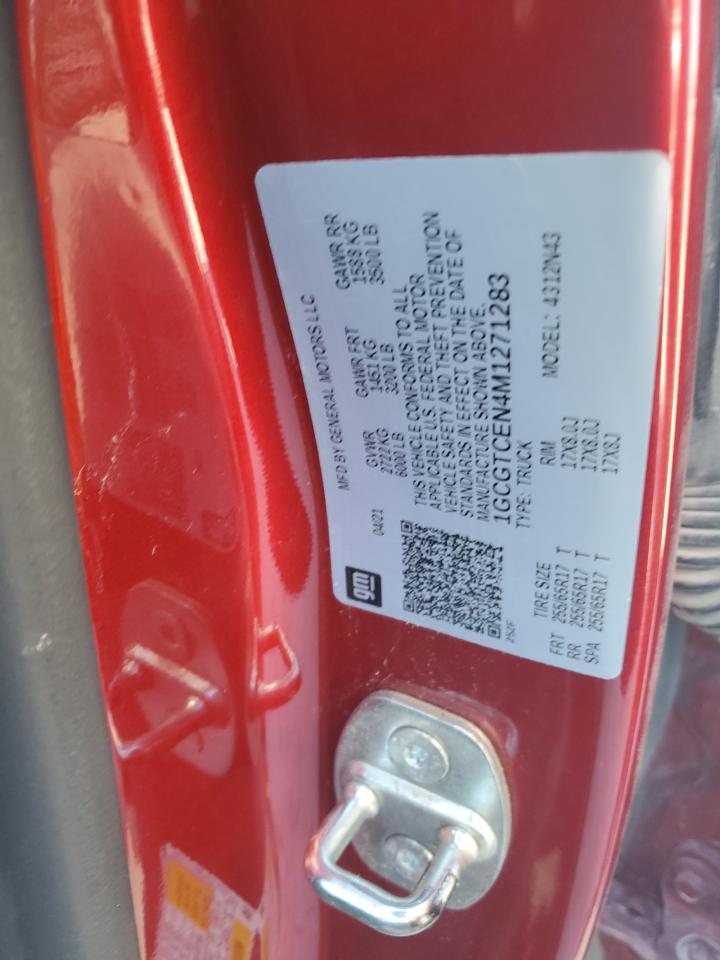 2021 Chevrolet Colorado Lt VIN: 1GCGTCEN4M1271283 Lot: 85915925