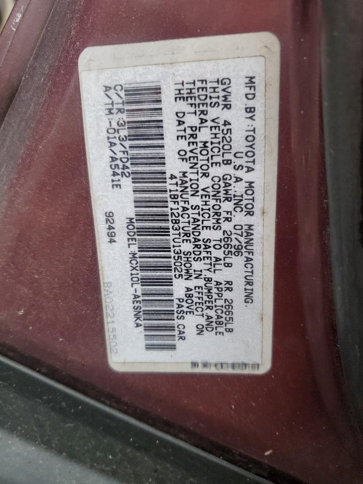 1996 Toyota Avalon Xl VIN: 4T1BF12B3TU135025 Lot: 84919755