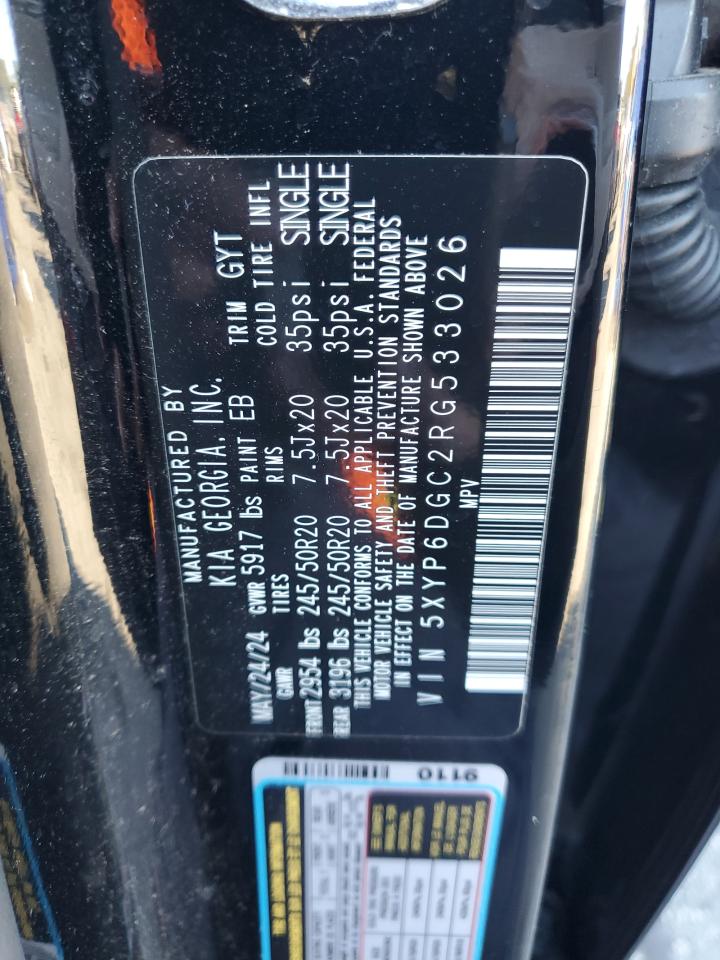 2024 Kia Telluride S VIN: 5XYP6DGC2RG533026 Lot: 85925125