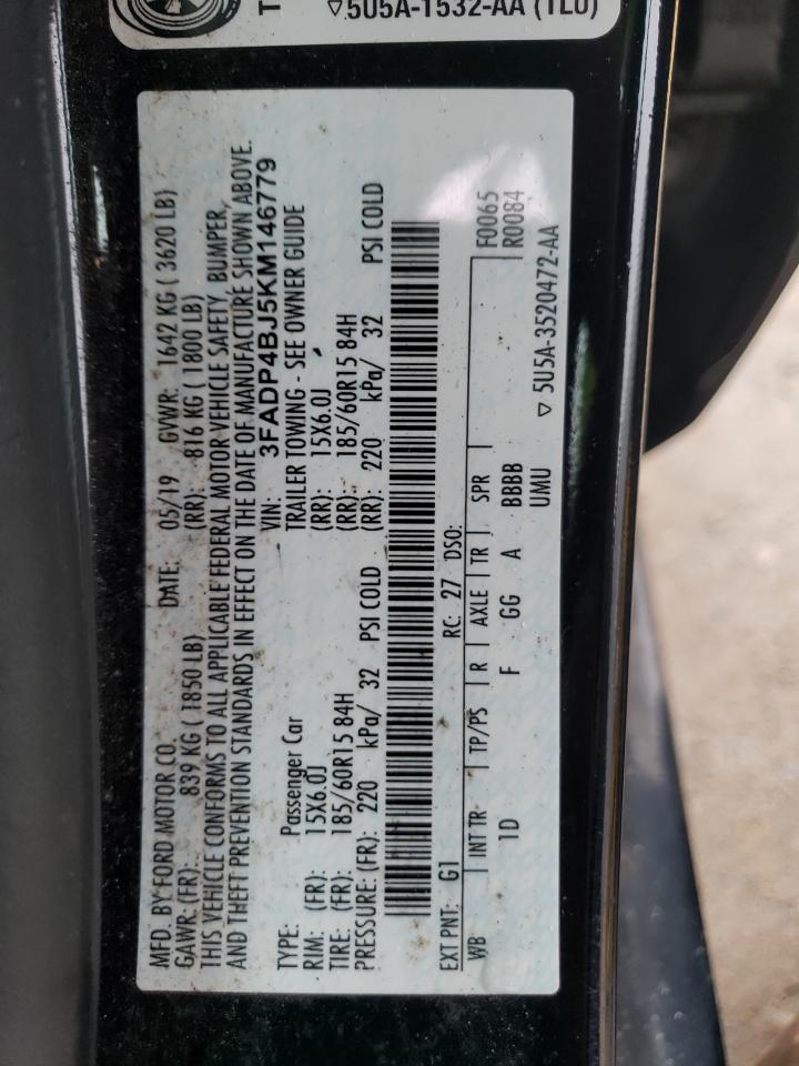 2019 Ford Fiesta Se VIN: 3FADP4BJ5KM146779 Lot: 90590875