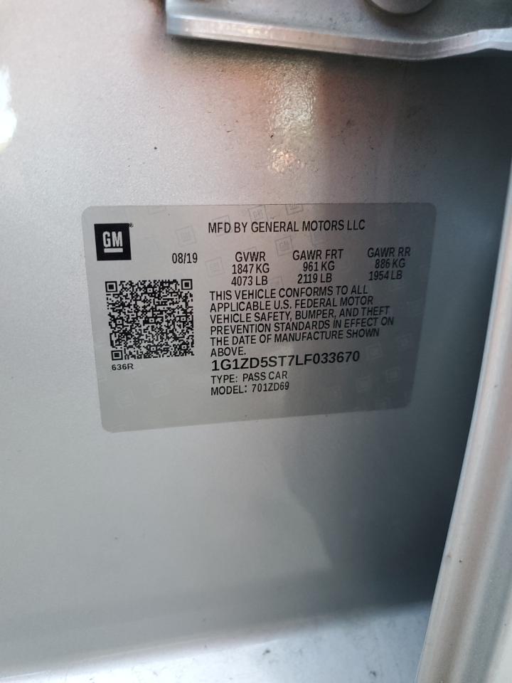 2020 Chevrolet Malibu Lt VIN: 1G1ZD5ST7LF033670 Lot: 85733875