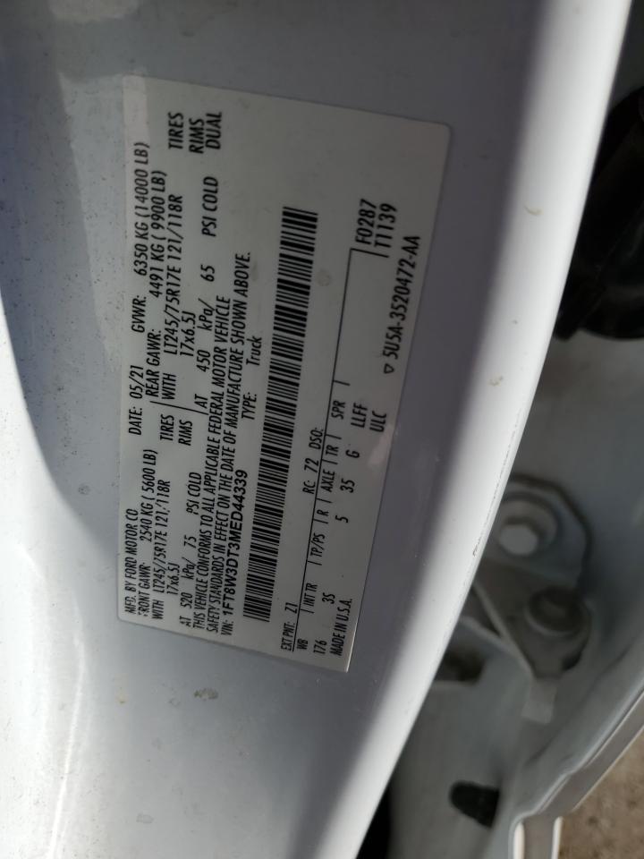 2021 Ford F350 Super Duty VIN: 1FT8W3DT3MED44339 Lot: 84920025