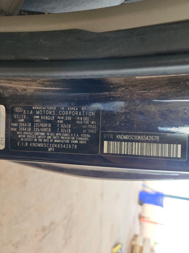 2019 Kia Sedona Lx VIN: KNDMB5C10K6542678 Lot: 86303875