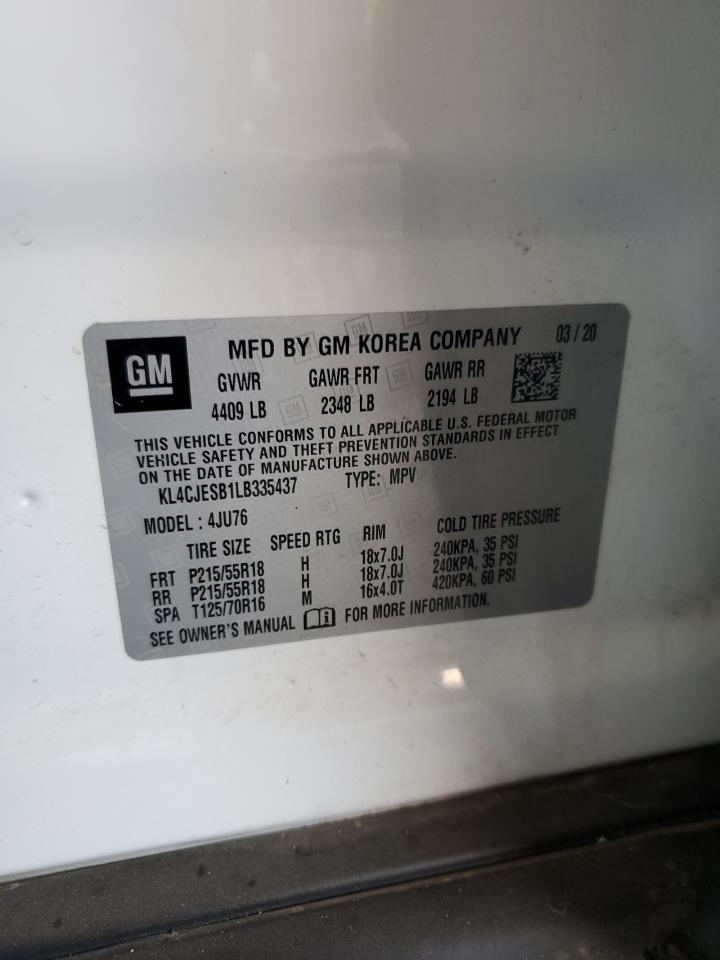 2020 Buick Encore Preferred VIN: KL4CJESB1LB335437 Lot: 84932755