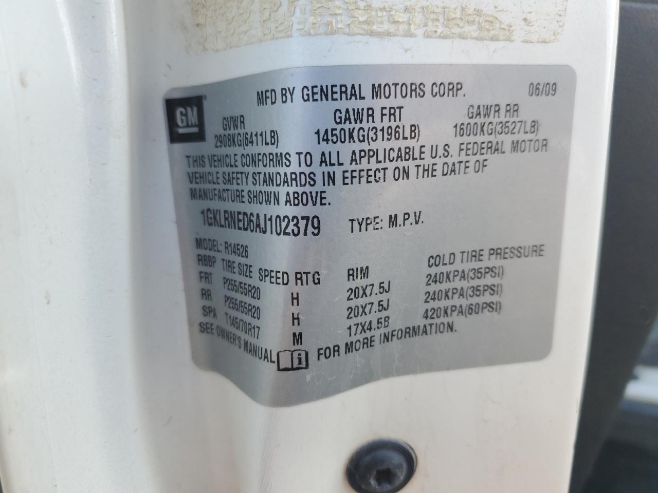 2010 GMC Acadia Slt-2 VIN: 1GKLRNED6AJ102379 Lot: 89676115