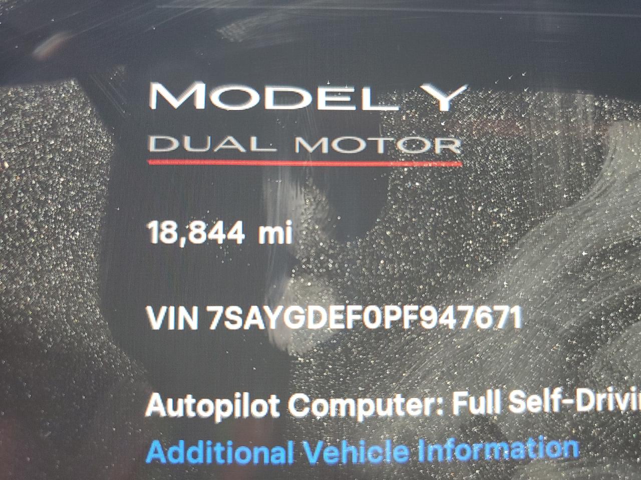 2023 Tesla Model Y VIN: 7SAYGDEF0PF947671 Lot: 86972785