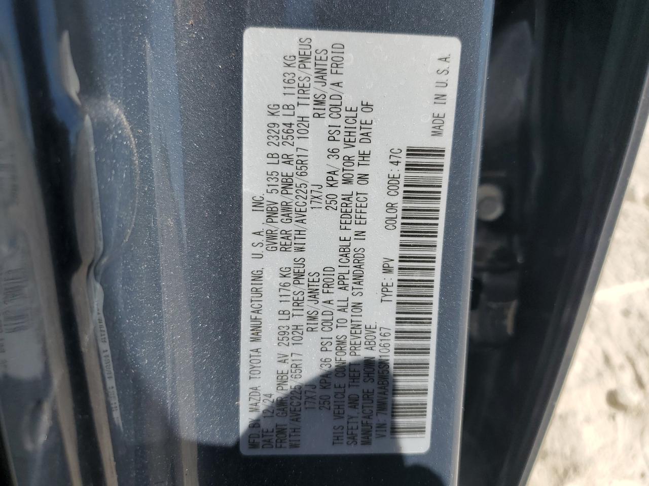 2025 Mazda Cx-50 Preferred VIN: 7MMVAABW5SN106167 Lot: 86819515