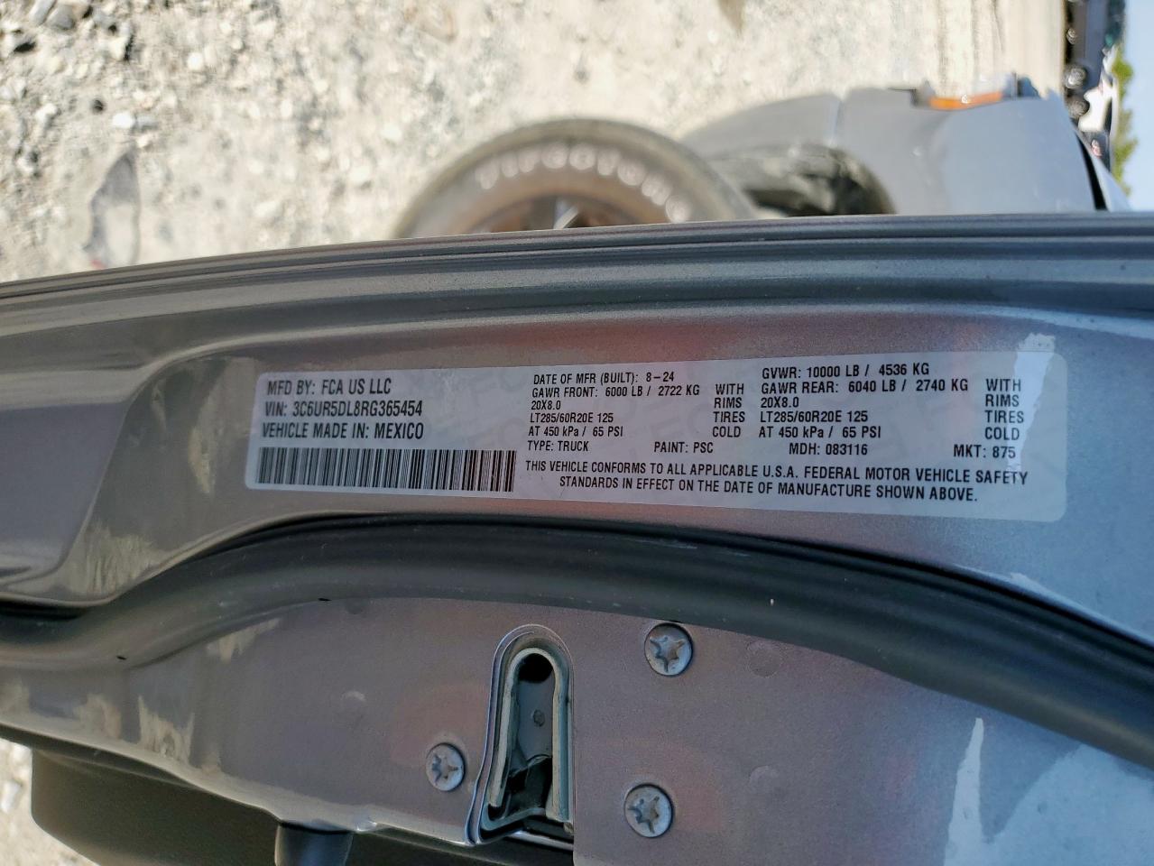 2024 Ram 2500 Big Horn VIN: 3C6UR5DL8RG365454 Lot: 90367845