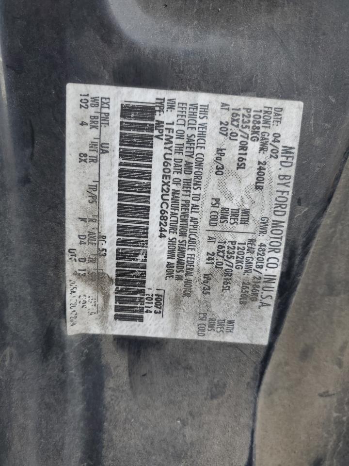 2002 Ford Explorer Sport VIN: 1FMYU60EX2UC68244 Lot: 85890255