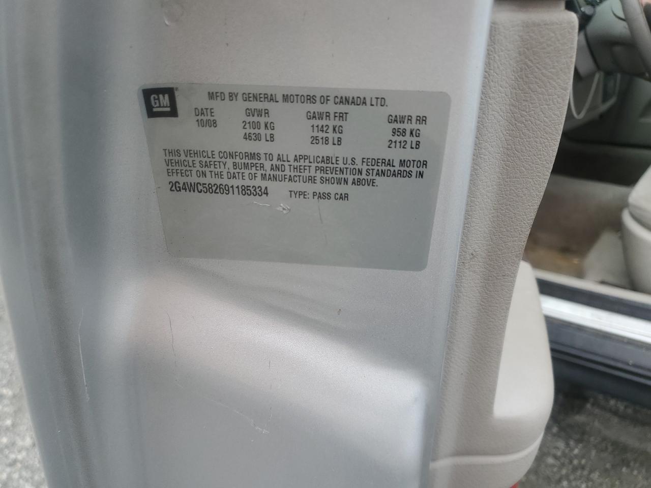 2009 Buick Lacrosse Cx VIN: 2G4WC582691185334 Lot: 85319525