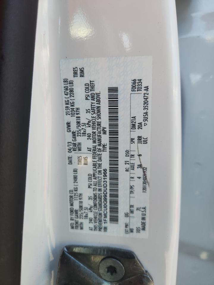 2013 Ford Escape Se VIN: 1FMCU0G99DUD31966 Lot: 84564545