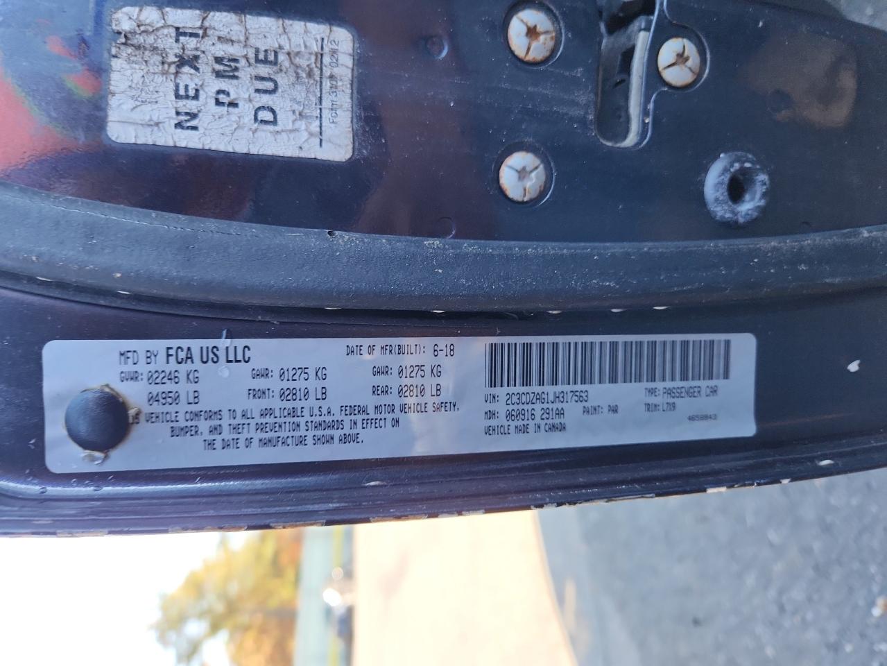 2018 Dodge Challenger Sxt VIN: 2C3CDZAG1JH317563 Lot: 85478415