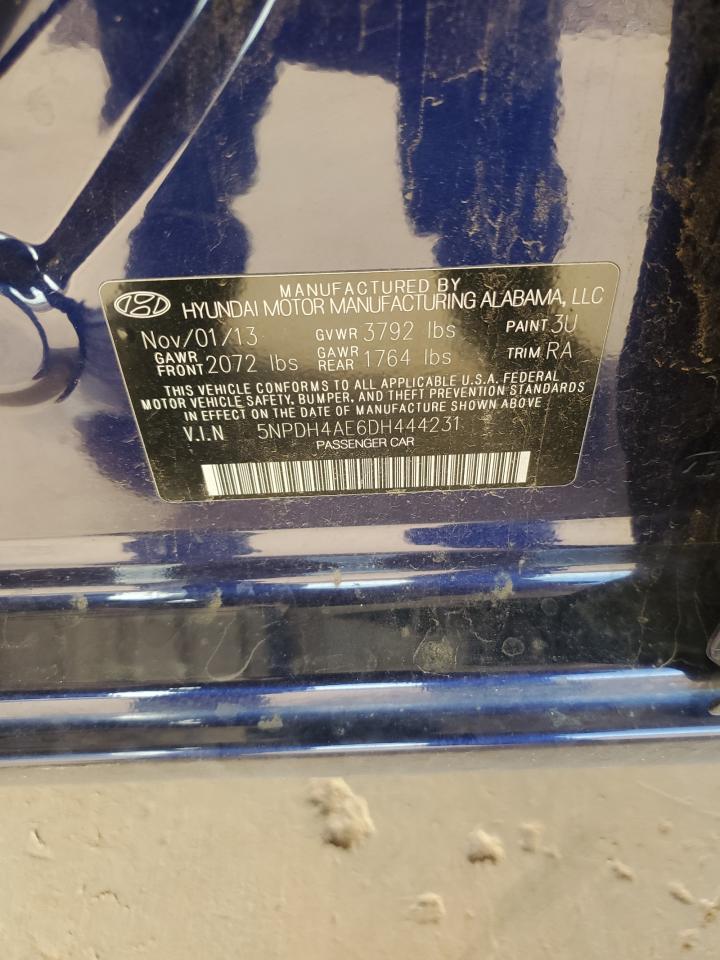 2013 Hyundai Elantra Gls VIN: 5NPDH4AE6DH444231 Lot: 84412455