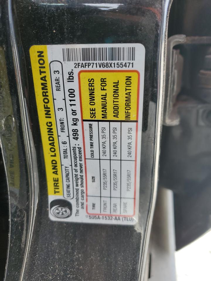 2008 Ford Crown Victoria Police Interceptor VIN: 2FAFP71V68X155471 Lot: 71587045