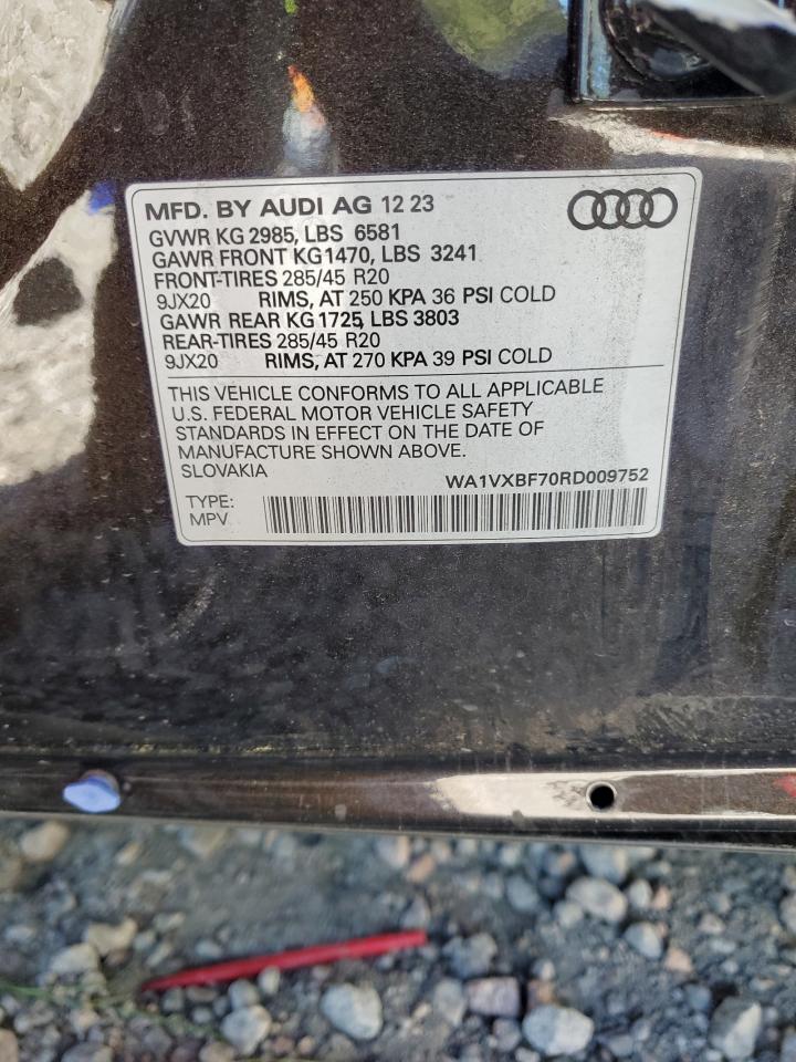 2024 Audi Q7 Prestige VIN: WA1VXBF70RD009752 Lot: 85765875