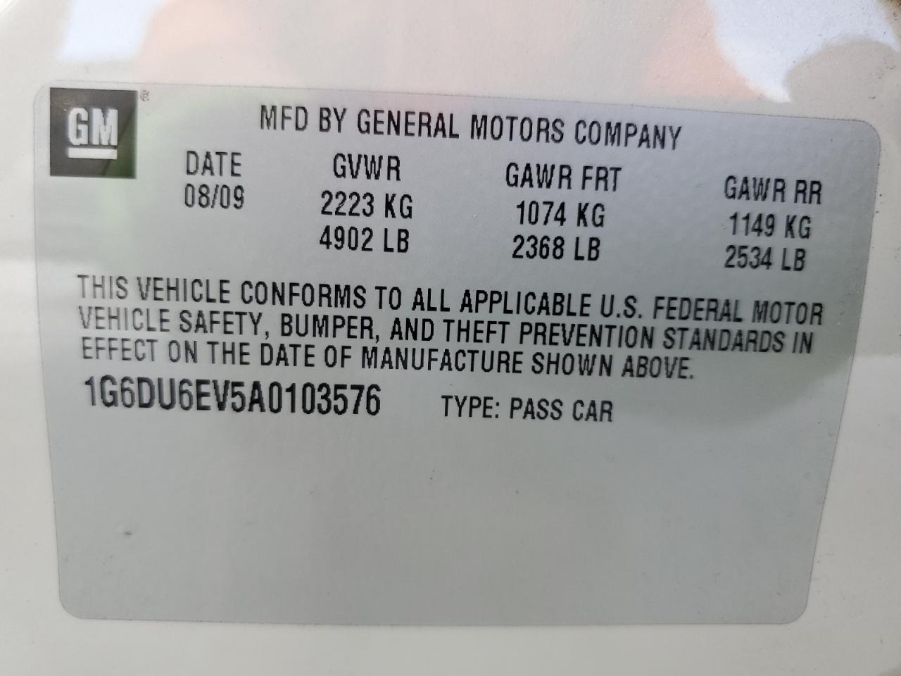 2010 Cadillac Sts VIN: 1G6DU6EV5A0103576 Lot: 90526275